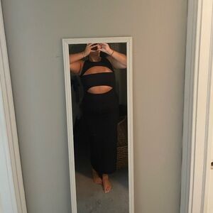 Elegant Black Cut-Out Dress